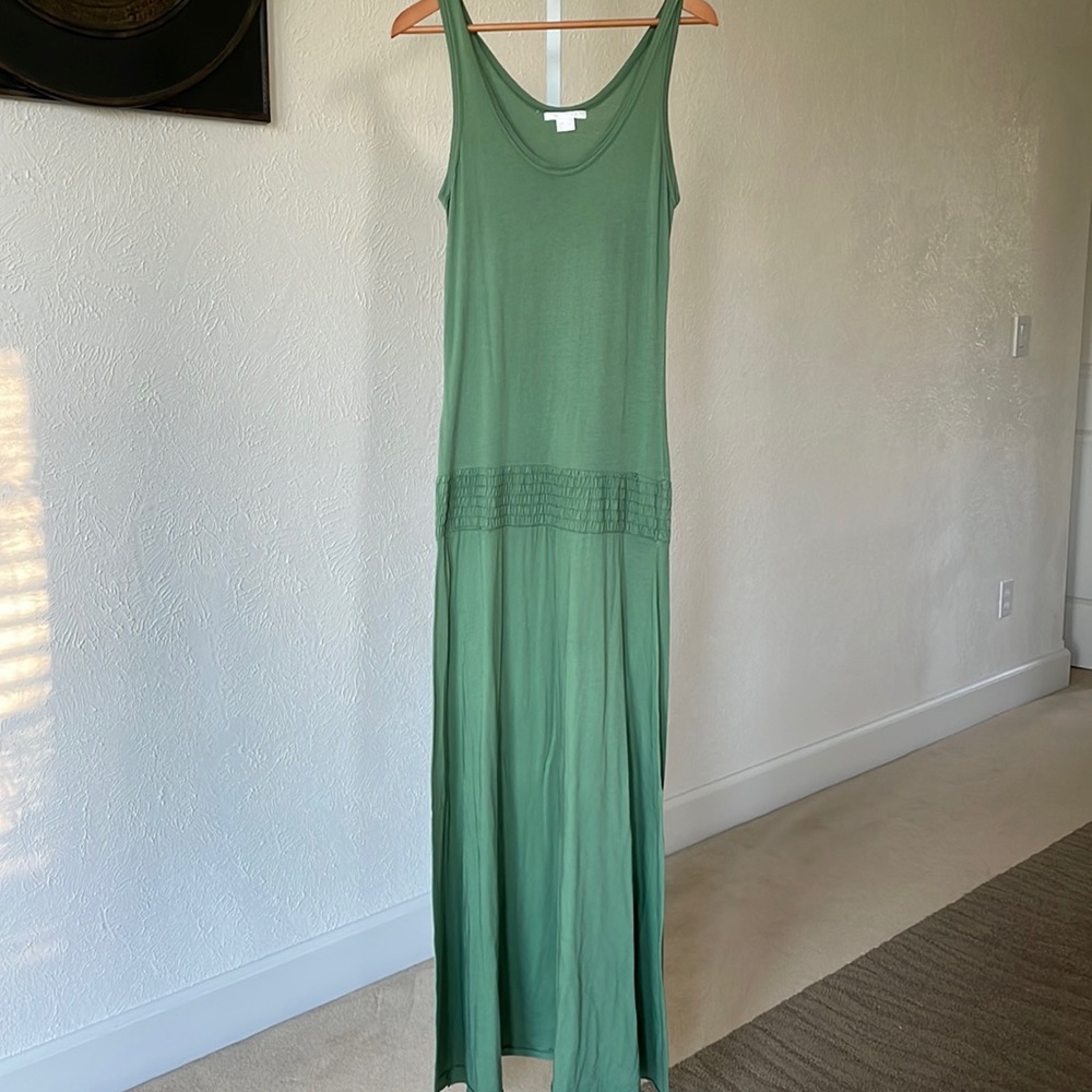 Enza Costa beautiful jersey tank green maxi dress